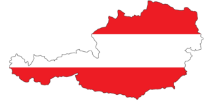Avstrijska zastava v obliki zemljevida države