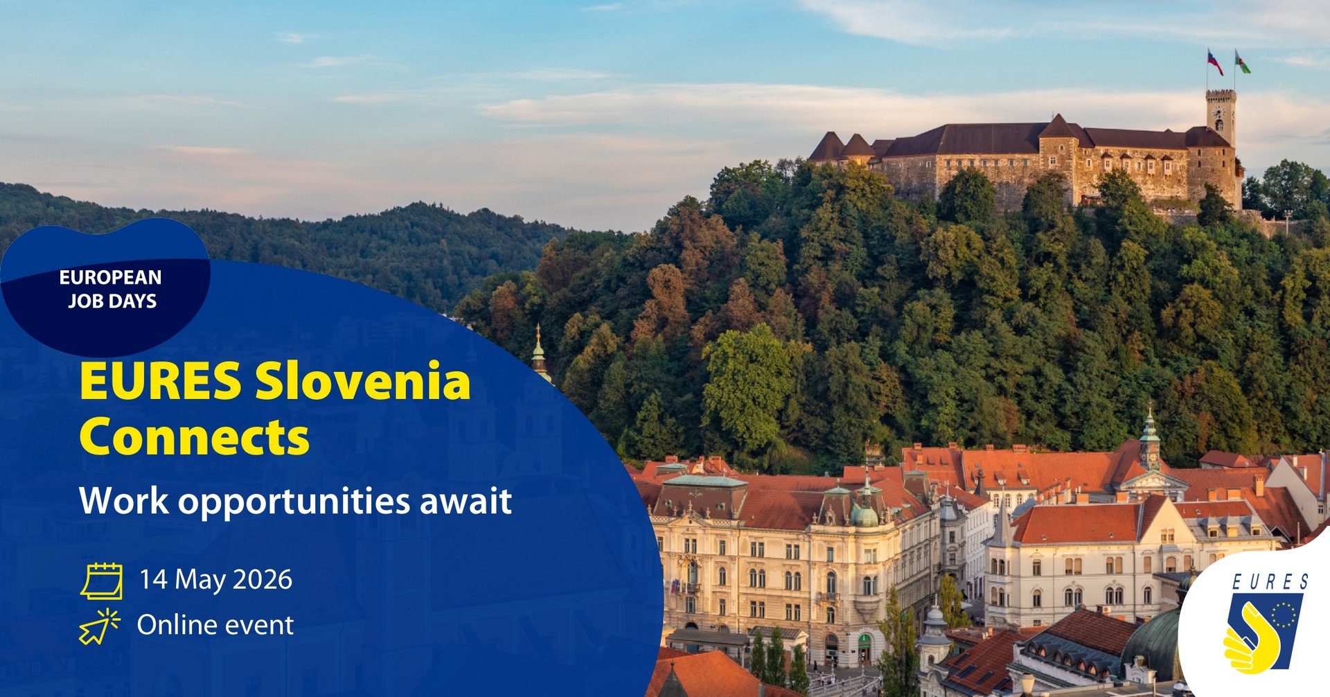 Evropski spletni sejem Eures Slovenia Connects, 14. maja 2026, na platformi European Job Days.