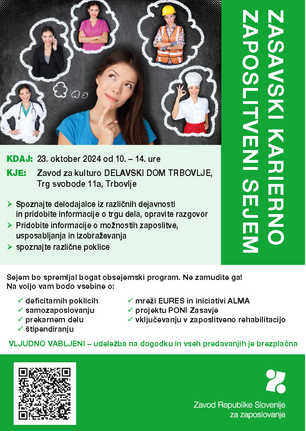 Plakat: zaposlitveni sejem v Zasavju, Trbovlje, 23. oktobra 2024