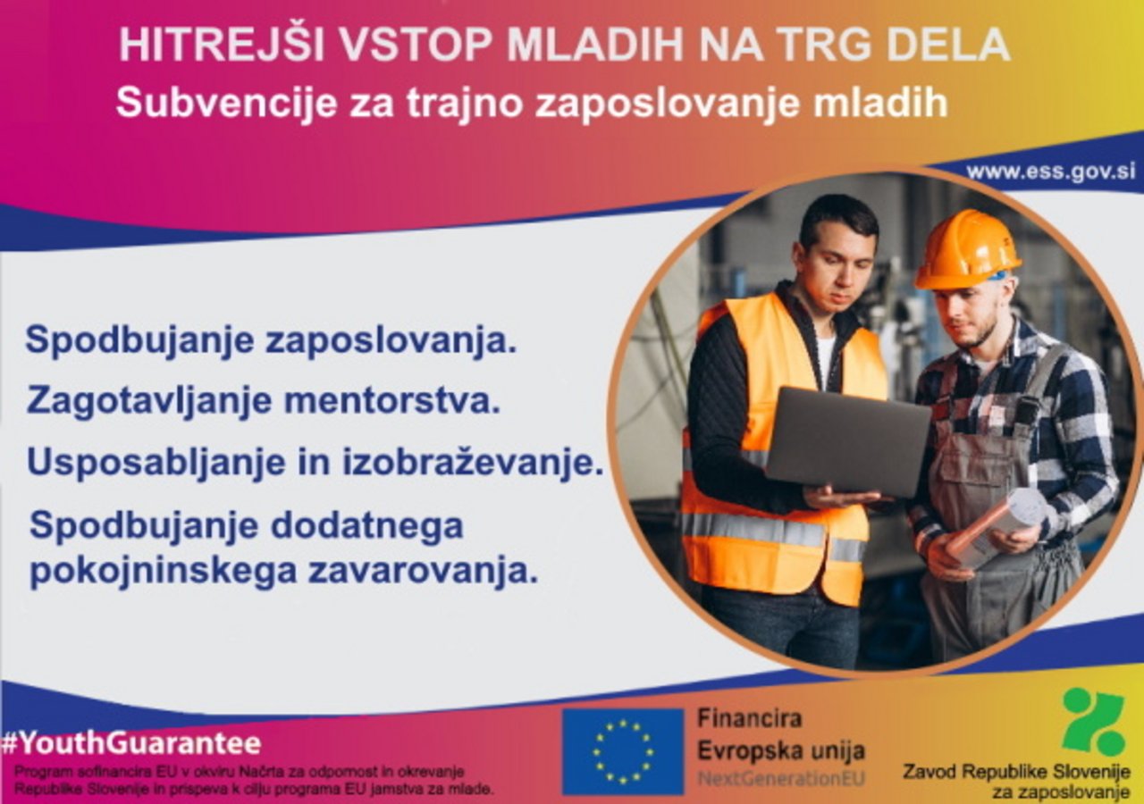 Letak: povabilo k sodelovanju v programu Hitrejši vstop mladih na trg dela