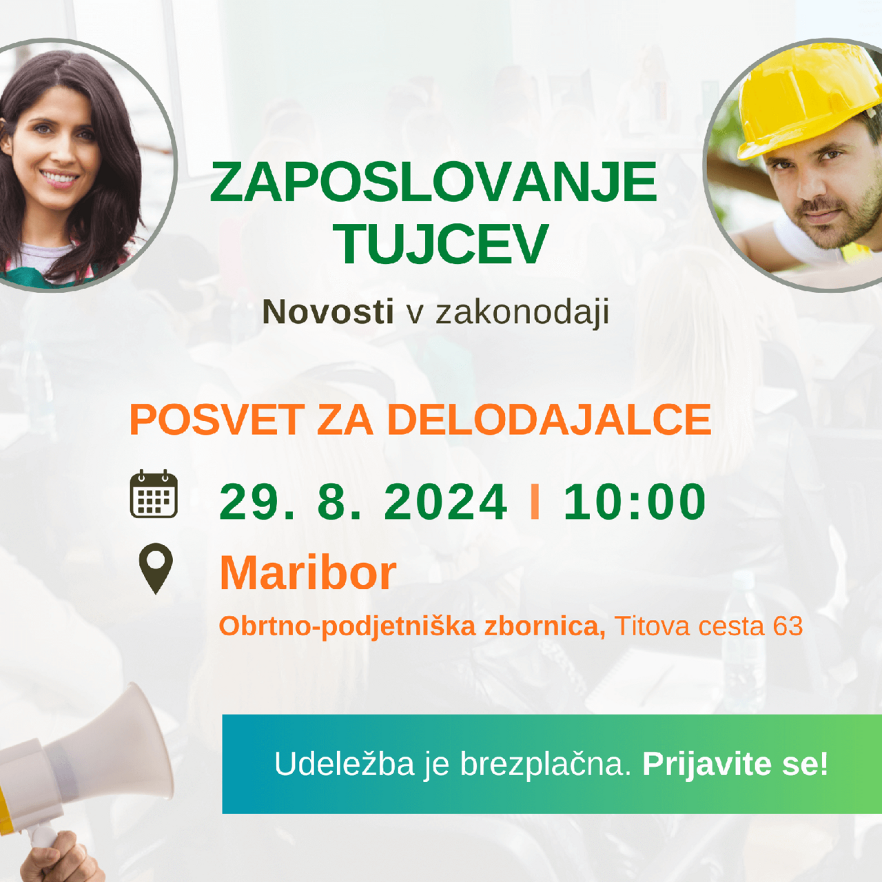 Zaposlovanje tujcev: posvet za delodajalce, Maribor, 29. avgusta 2024